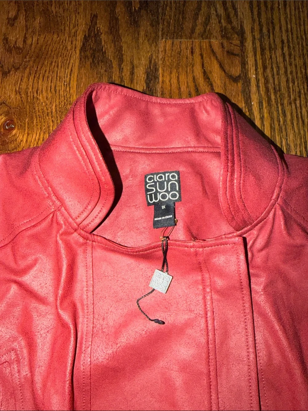NWOT Clara Sunwoo Liquid Leather Jacket Merlot Red